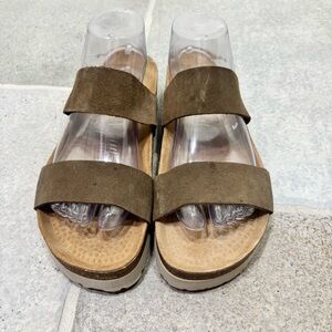 Biostep Leather Double Strap Slip On Sandals Women’s 9 Made in Spain